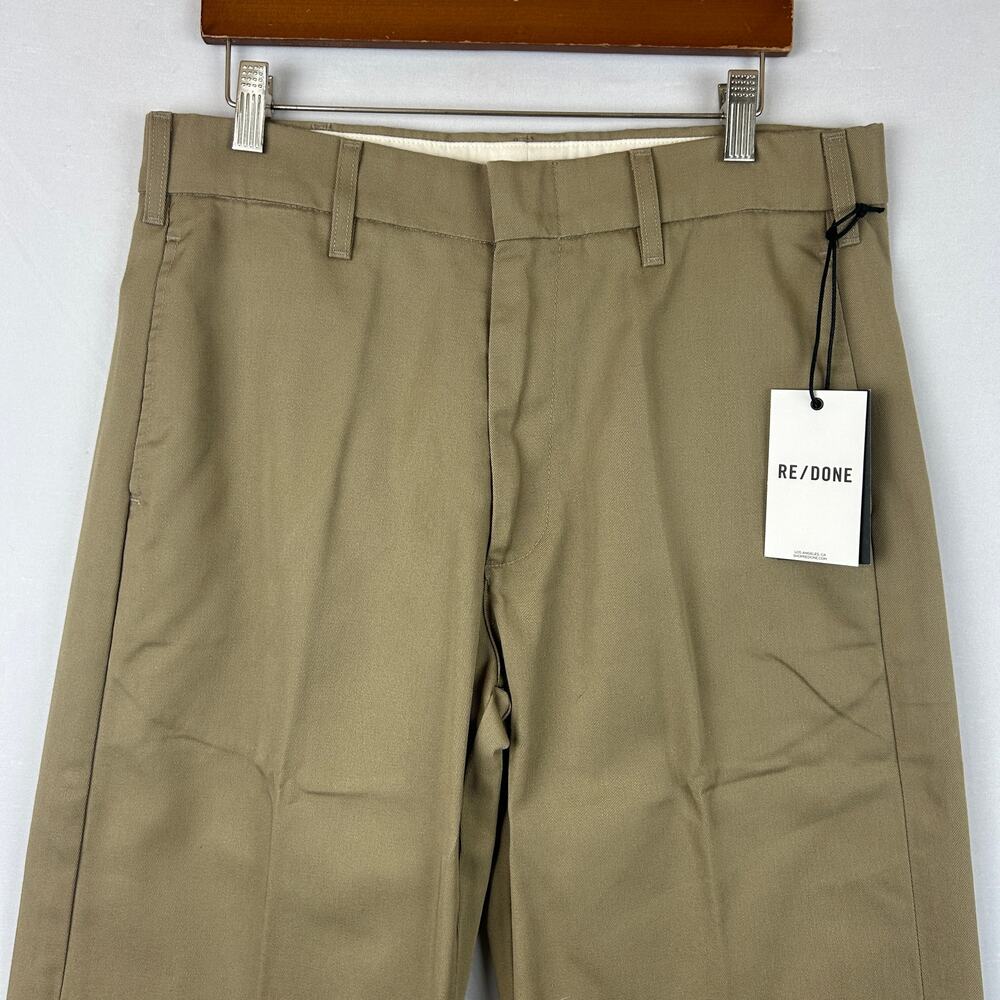 Re/Done Khaki Super Wide Trouser Pant 32" Inseam 436-20WSWTROU Women's Size 26 - Picture 2 of 9